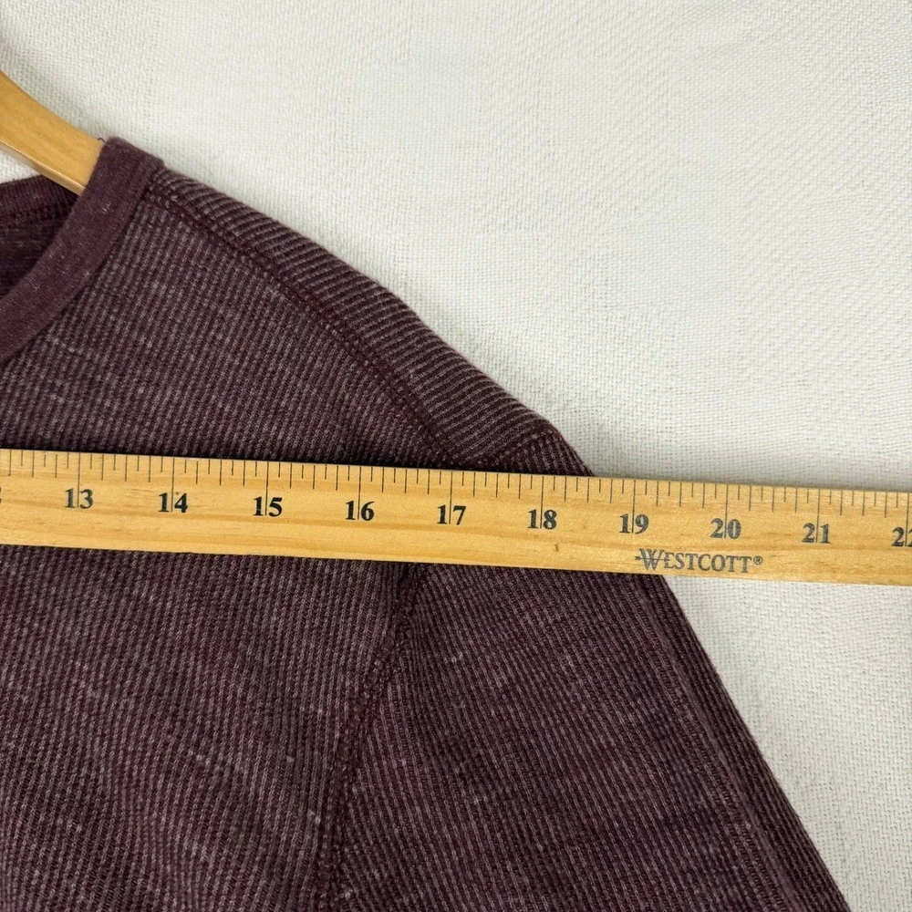 Sonoma Mens Thermal Shirt Large Burgundy Waffle Knit Long Sleeve Crew Neck L